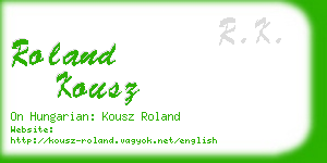 roland kousz business card